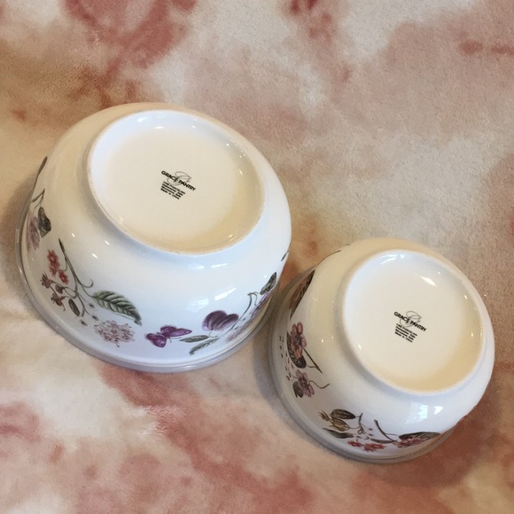 Grace Pantry Fine Porcelain Ceramic Food Storage Containers Set of 2 Floral NWT - Picture 12 of 16
